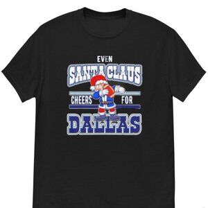 Dallas Cowboys Even Santa Claus Cheers NFL Christmas Fan Gift Graphic Shirt 05